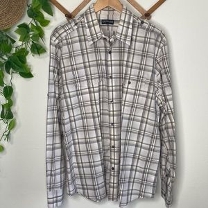 Men’s Express modern fit plaid button down dress shirt X-Large